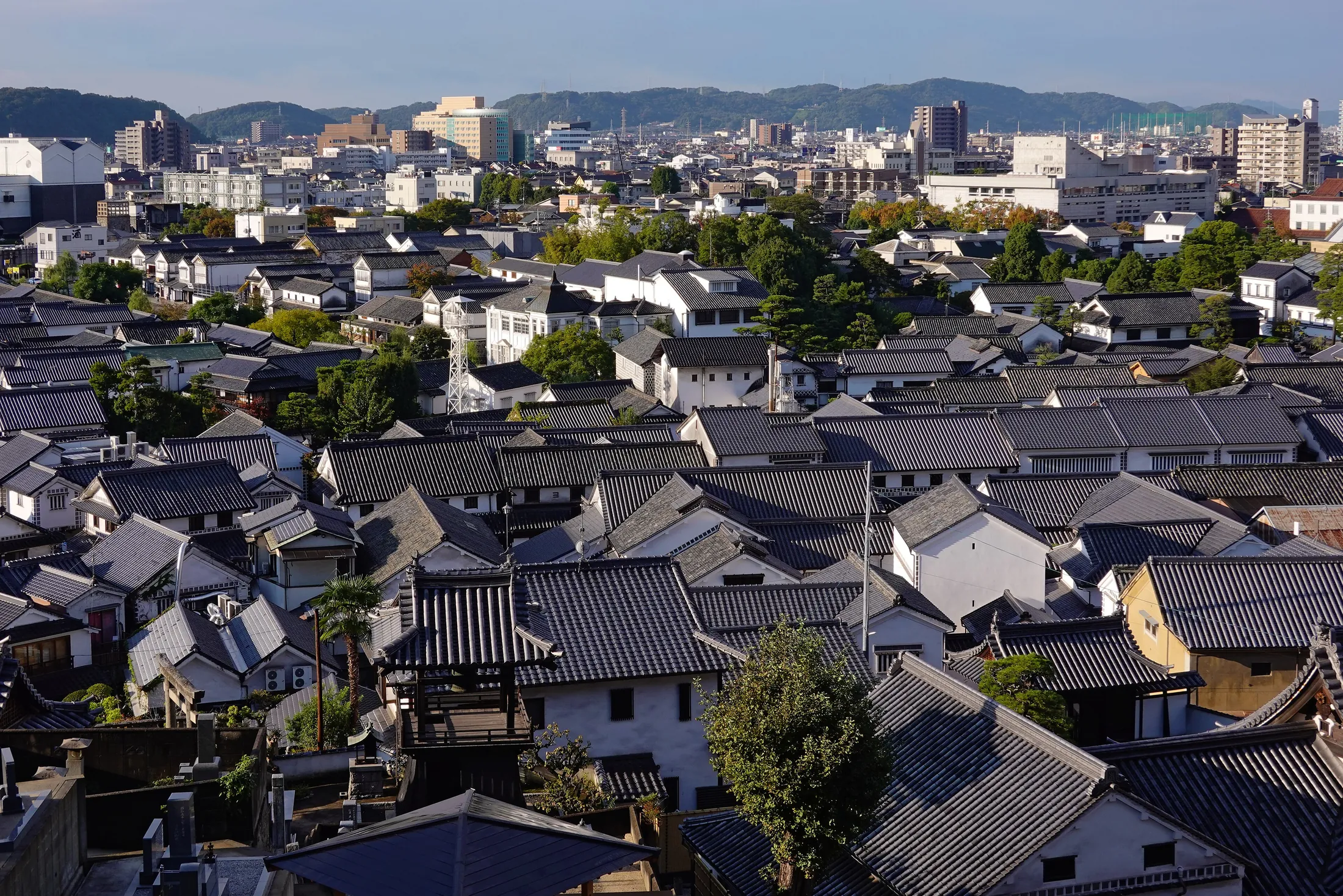 Kurashiki nhìn từ núi Tsurugata, Okayama
