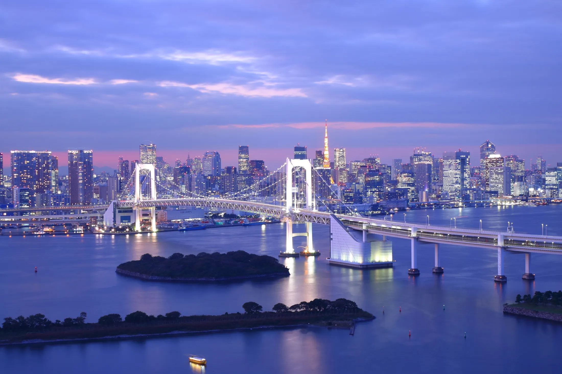 Cầu Rainbow Bridge về đêm, Tokyo